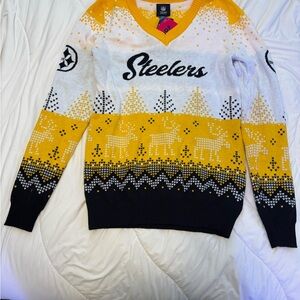 NFL Steelers V-Neck Sweater - Yellow, White, Black